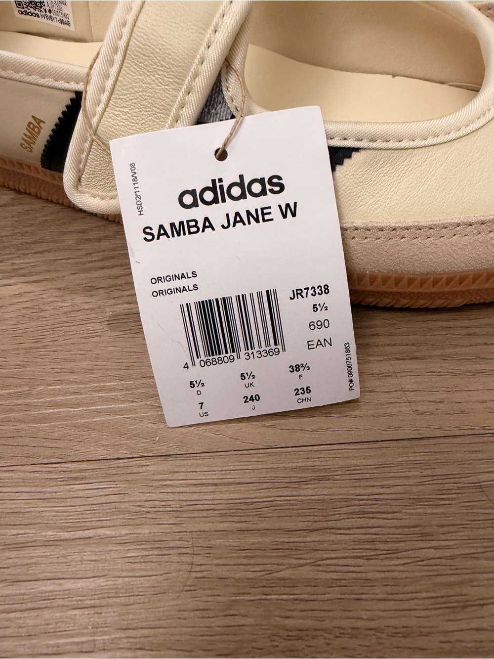 adidas Samba Jane W Cream with Black Detail - Picture 3 of 5